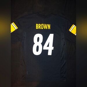 Pittsburgh Steelers Black NFL Football Jersey Antonio Brown #84 Youth Large